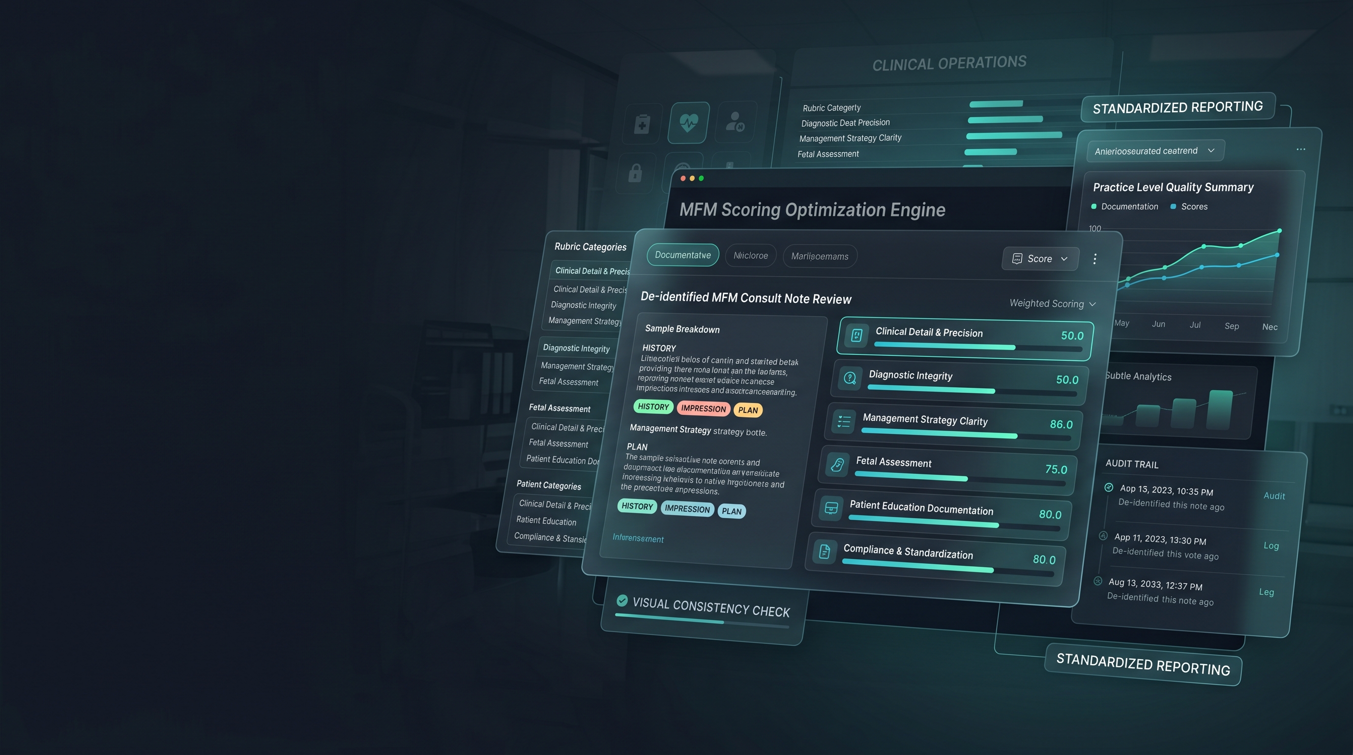 MFM Scoring Optimization Engine clinical documentation QA hero image