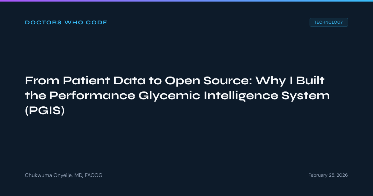 From Patient Data to Open Source: Why I Built the Performance Glycemic ...