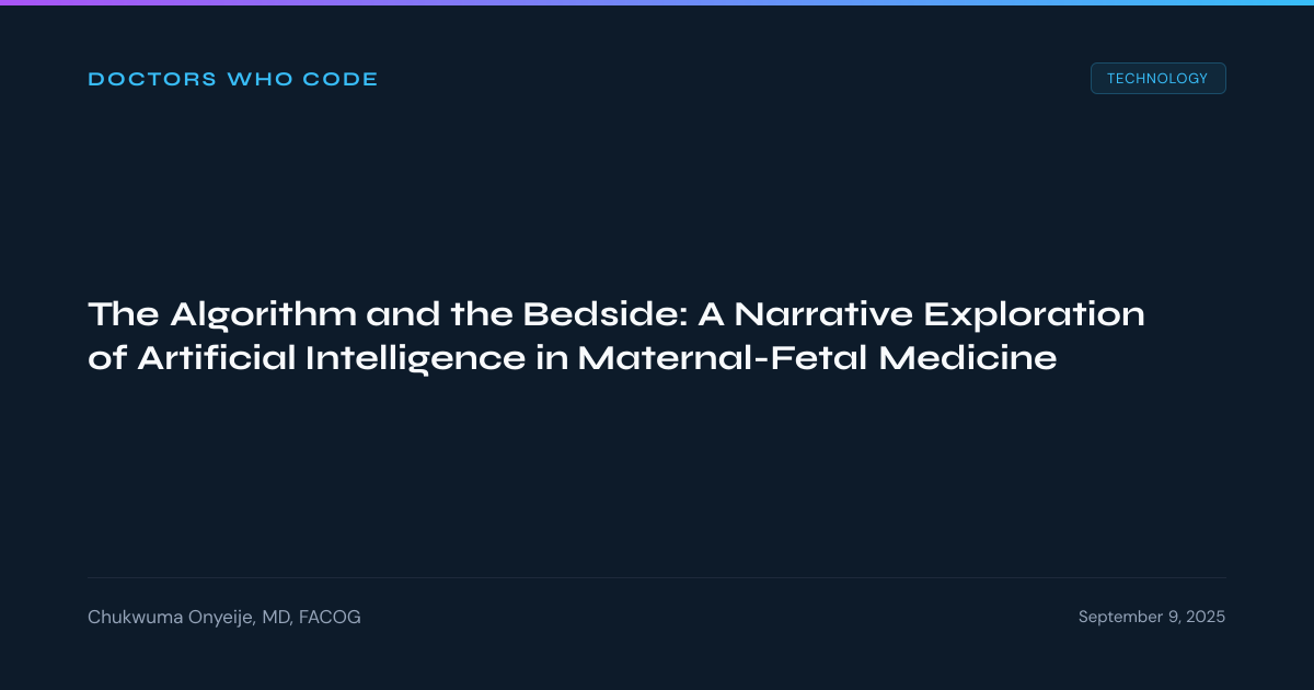 The Algorithm and the Bedside: A Narrative Exploration of Artificial ...